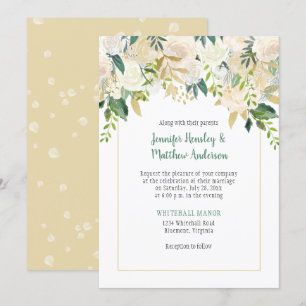 Invitación a la boda en cascada de cruz blanca cre