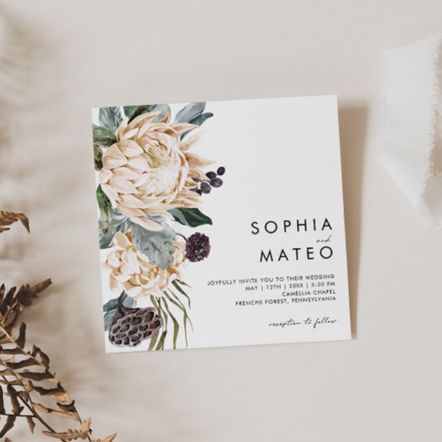 Invitación a la boda en Cuadrados de Flores Blanca (Subido por el creador)