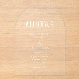 Invitación a la boda en el Arco de la Moda minimal