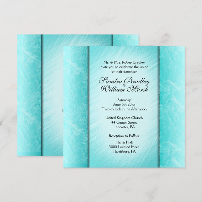 Invitación a la boda en el área de recepción de co (Anverso / Reverso)