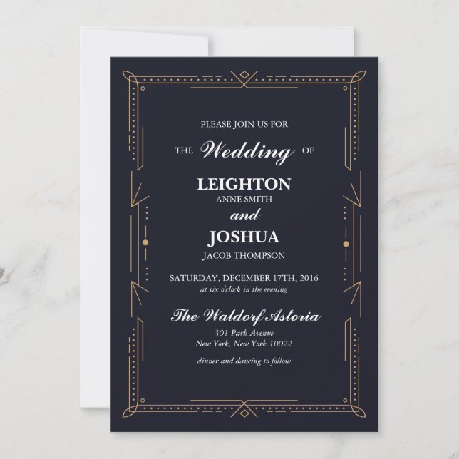 Invitación a la boda en el arte naval (Anverso)