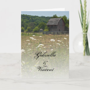 Invitación a la boda en el campo de los graneros d