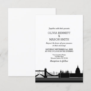 Invitación a la boda en el entorno urbano del puen