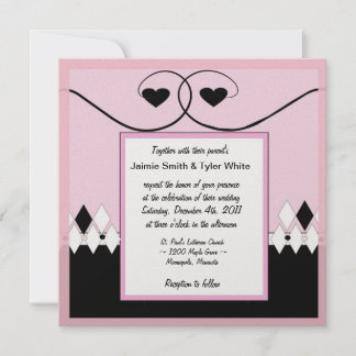 Invitación a la boda en el estilo Art Déco Rosa