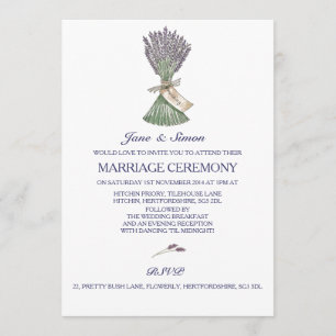 Invitación a la boda en el jardín de campo de Lave