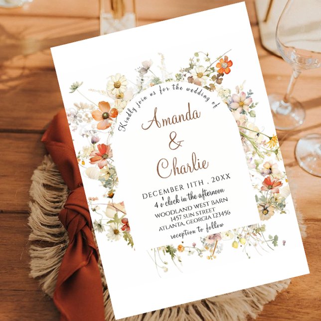 Invitación a la boda en el jardín de flores silves (Subido por el creador)