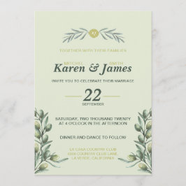 Invitación a la Boda en el Jardín de Olivos Toscan