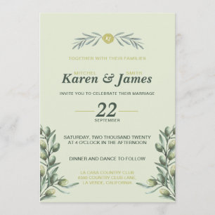 Invitación a la Boda en el Jardín de Olivos Toscan
