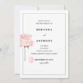 Invitación a la boda en el jardín Rosa