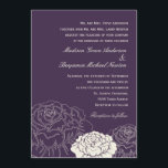 Invitación a la boda en el jardín Rosa - Púrpura<br><div class="desc">Esta colección contemporánea de jardines Rosa cuenta con bonitas siluetas subió que añaden un estilo elegante y elegante a cualquier tema boda. Este diseño también está disponible en otros esquemas de color. Visita berryberrysweet.com para más detalles. Artículos disponibles en este diseño: - Invitaciones de boda - Tarjeta RSVP - Cartas...</div>