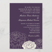 Invitación a la boda en el jardín Rosa - Púrpura