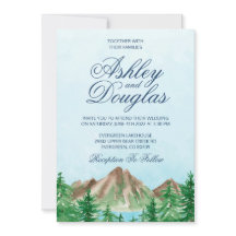 Invitación a la boda en el lago personalizable Mou