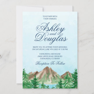 Invitación a la boda en el lago personalizable Mou