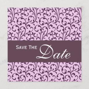 Invitación a la boda en el Monograma Plum y Lilac
