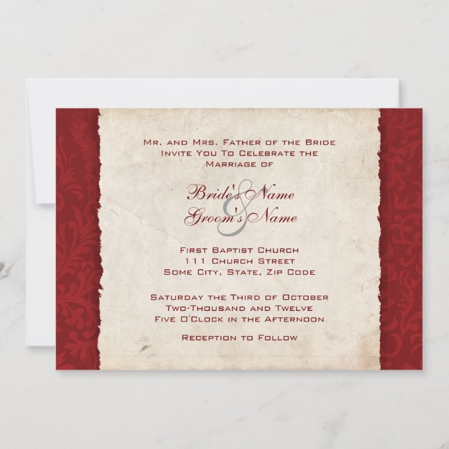 Invitación a la boda en el país rojo (Anverso)