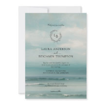 Invitación a la boda en el paisaje marino