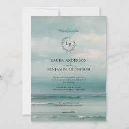 Invitación a la boda en el paisaje marino