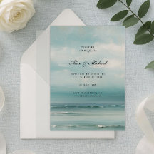 Invitación a la boda en el paisaje marino