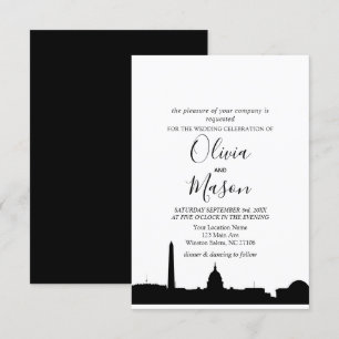 Invitación a la boda en el paisaje urbano de Washi
