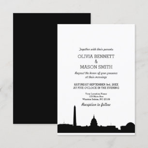 Invitación a la boda en el paisaje urbano de Washi