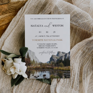 Invitación a la boda en el Parque Nacional Yosemit