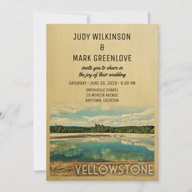 Invitación a la boda en el Parque Yellowstone (Anverso)