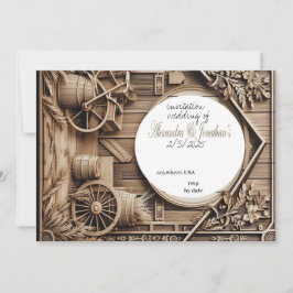 invitación a la boda en estilo único de tallado de