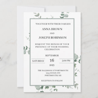 Invitación a la boda en Eucalipto