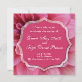 Invitación a la boda en flor rosa Dahlia