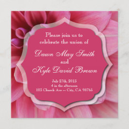 Invitación a la boda en flor rosa Dahlia