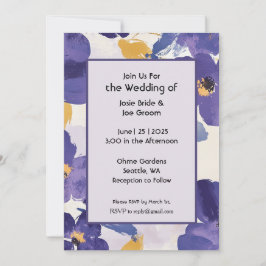 Invitación a la boda en flor violeta