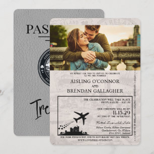 Invitación a la boda en Irlanda de Gris