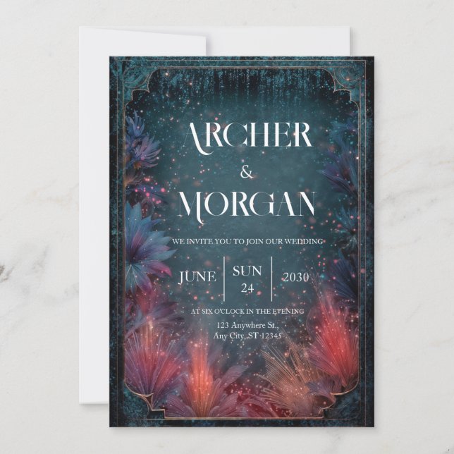 Invitación a la Boda en Jardín Celestial (Anverso)