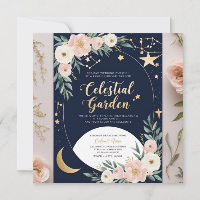 Invitación a la Boda en Jardín Celestial (Anverso)