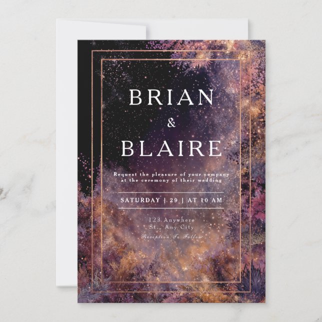 Invitación a la Boda en Jardín Celestial (Anverso)