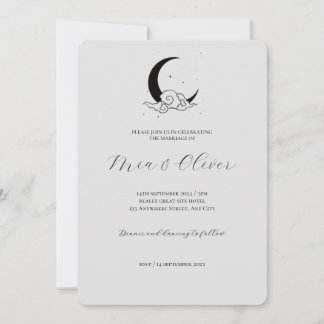 Invitación a la boda en la nube lunar