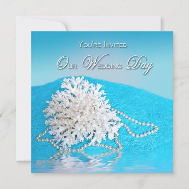 Invitación a la boda en la playa - BARRIO/PLAYA (Anverso)
