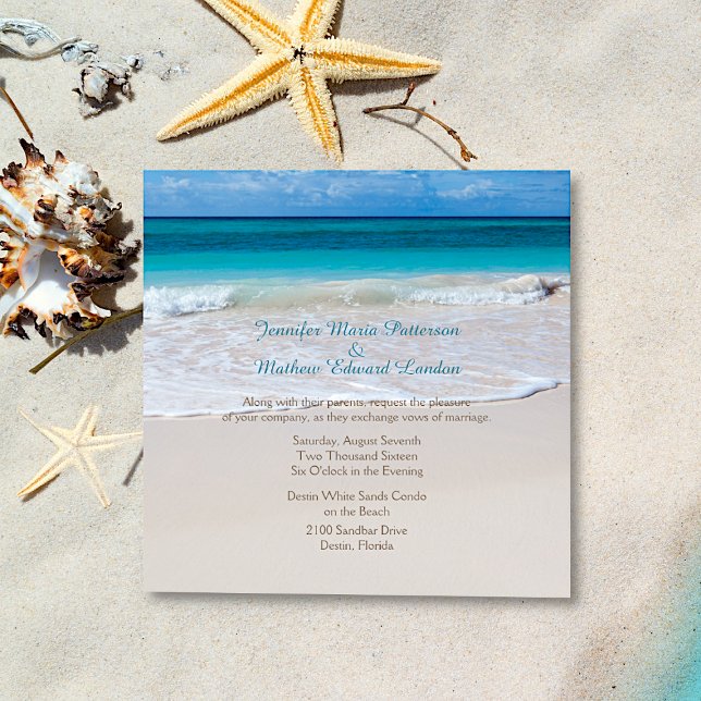 Invitación a la boda en la playa blanca (Subido por el creador)