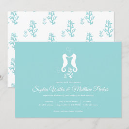 Invitación a la boda en la playa de Aqua Seahorse