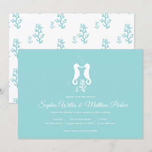 Invitación a la boda en la playa de Aqua Seahorse