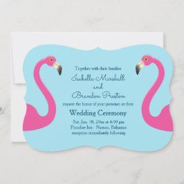 Invitación a la boda en la playa de Blue Flamingo