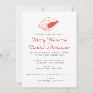 Invitación a la boda en la playa de las conchas ma