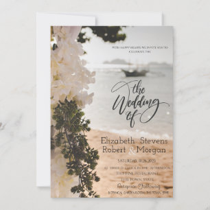 Invitación a la boda en la playa de las flores de 
