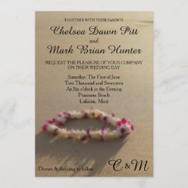 Invitación a la boda en la playa de Lei en Hawái