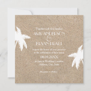 Invitación a la boda en la playa de Palm Tree