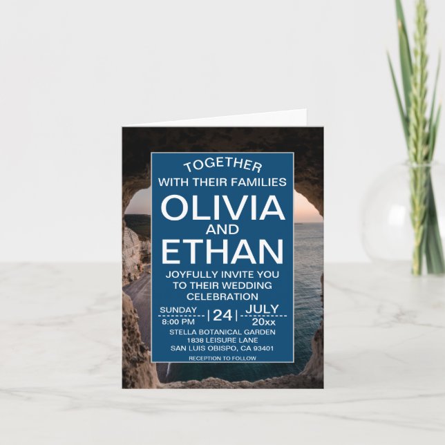 Invitación a la boda en la playa de Seascape (Anverso)