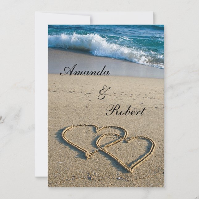 Invitación a la boda en la playa de Shore Beach (Anverso)