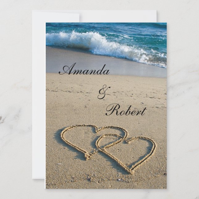 Invitación a la boda en la playa de Shore Beach (Anverso)