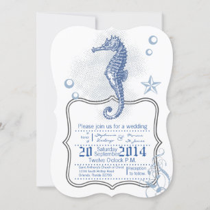 Invitación a la boda en la playa del Océano marino