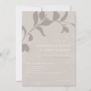Invitación a la boda en la sombra botánica - Gris